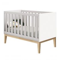 Jogo De Quarto Para Bebê Completo 2 Portas Classic New Branco Fosco Com Natural - Moveisaqui