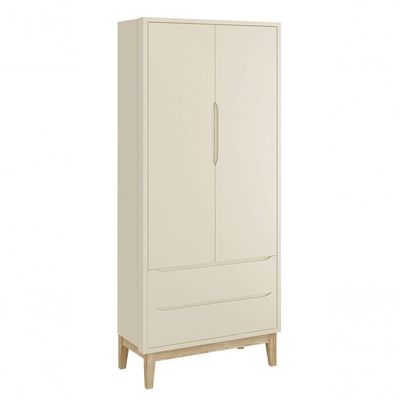 Jogo De Quarto Para Bebê Completo 2 Portas Classic New Areia Fosco Com Natural - Moveisaqui