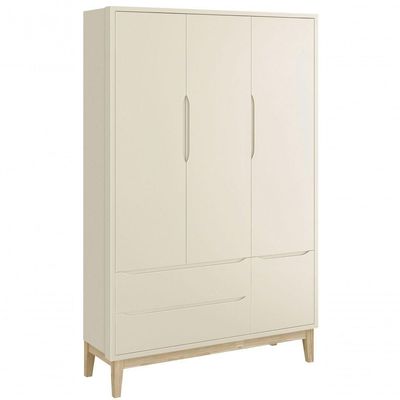 Jogo De Quarto Para Bebê Completo 3 Portas Classic New Areia Fosco Com Natural - Moveisaqui