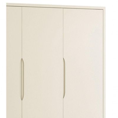 Guarda-roupa Retrô 3 Portas Classic New Areia Fosco Com Madeira - Reller