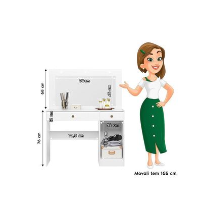 Cômoda Camarim Bella 2 Gavetas Branco Acetinado Com Espelho - Moval