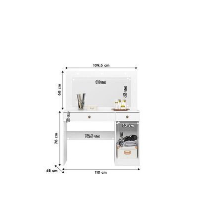 Cômoda Camarim Bella 2 Gavetas Branco Acetinado Com Espelho - Moval