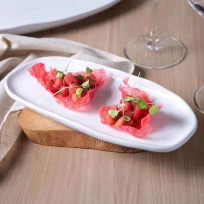 Conjunto de Travessas Ovais Pequenas Porto Brasil Orgânico New White 23x11cm - 4 Peças Branco
