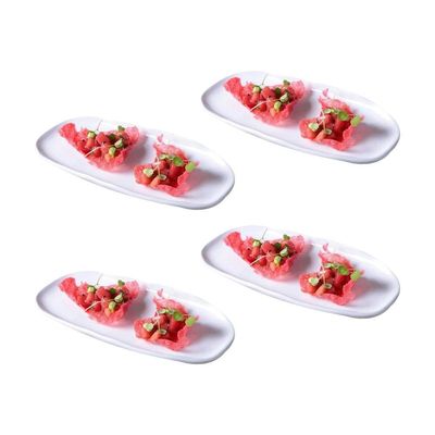 Conjunto de Travessas Ovais Pequenas Porto Brasil Orgânico New White 23x11cm - 4 Peças Branco