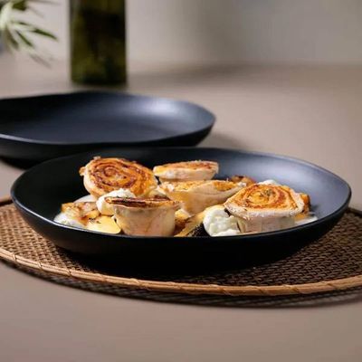 Travessa Redonda Grande Porto Brasil Orgânico Stoneware Matte 36cm - Preto Preto