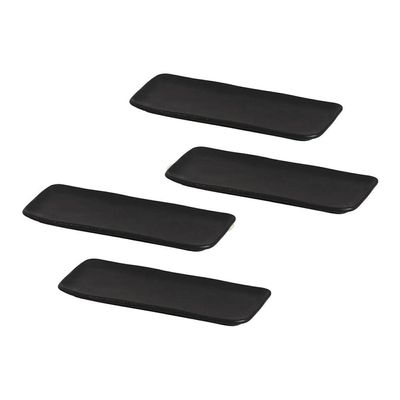 Conjunto de Travessas Retangulares Pequenas Porto Brasil Orgânico Preto Matte 22x9,5cm - 4 Peças Preto