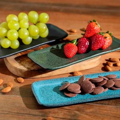 Jogo de 4 Travessas Retangulares 22x9,5cm Stoneware Orgânico Greenery Porto Brasil n/a
