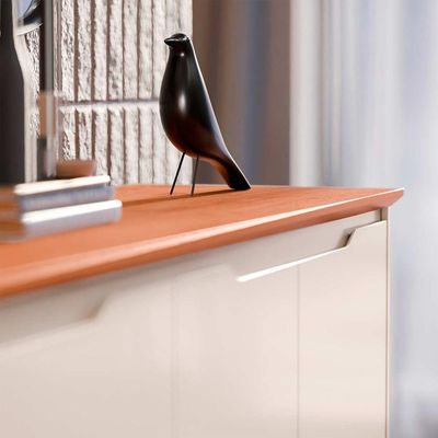 Buffet 4 Portas Flow Off White Com Freijo