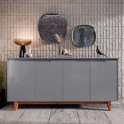 Buffet 4 Portas Flow Cinza