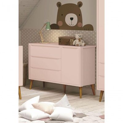 Cômoda Sapateira Théo New Rosa Fosco Com Natural - Reller