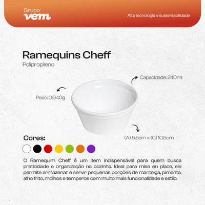 Ramequim Cheff 240ml Preto em Polipropileno