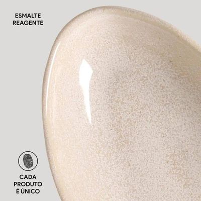 Conjunto de Travessas Ovais Grandes Orgânico Latte 32x16cm 4 Peças Porto Brasil Off White