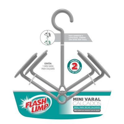 Mini Varal para Calçados FlashLimp LAV6797-CZ Cinza