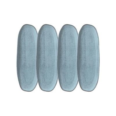 Conjunto de Travessas Ovais Rasas Grandes Porto Brasil Orgânico Breeze 36x13cm 4 Peças Azul