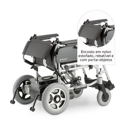 Cadeira de Rodas Motorizada em Alumínio Dobrável até 120 Kg D900 Dellamed Prata