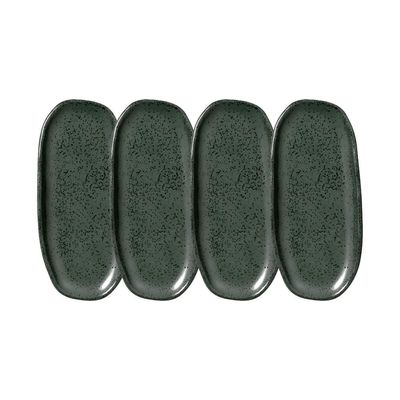 Conjunto de Travessas Oval Rasa Mini Porto Brasil Orgânico Greenery 16,5x8cm - 4 Peças Verde
