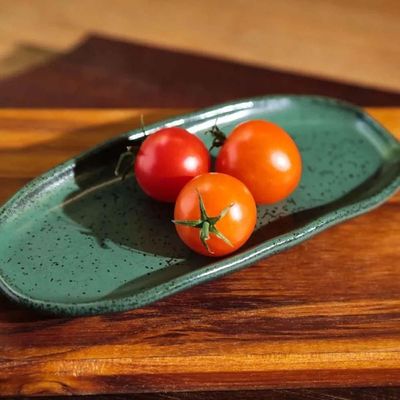 Conjunto de Travessas Oval Rasa Mini Porto Brasil Orgânico Greenery 16,5x8cm - 4 Peças Verde