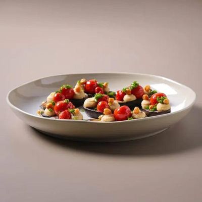 Travessa Redonda Grande Porto Brasil Orgânico Stoneware Latte 36cm - Off White Off White