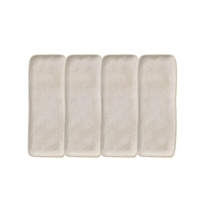 Conjunto de Travessas Retangulares Médias Porto Brasil Orgânico Latte 33x13cm - 4 Peças Off White