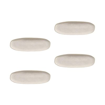 Conjunto de Travessas Oval Rasa Grande Porto Brasil Orgânico Latte 36x13cm - 4 Peças Off White