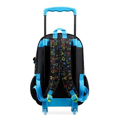 Mochila de Rodinhas Masculina Video Game Preta U / Preto