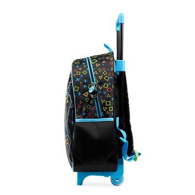 Mochila de Rodinhas Masculina Video Game Preta U / Preto