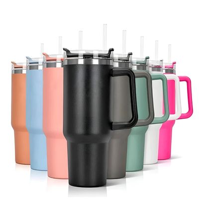Copo Térmico Estilo Quencher 1200ml Inox Portátil Canudo Cor:Branco
