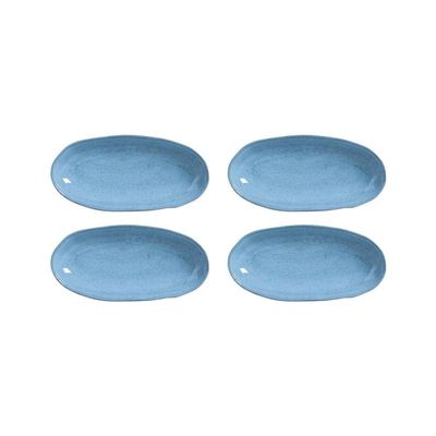 Conjunto de Travessas Oval Funda G Porto Brasil Orgânico Breeze 32x16cm - 4 Peças Azul