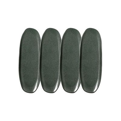 Conjunto de Travessas Oval Rasa Grande Porto Brasil Orgânico Greenery 36x13cm - 4 Peças Verde