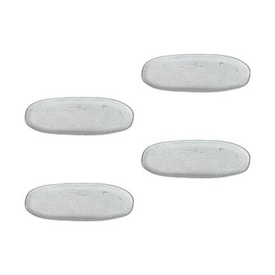 Conjunto de Travessas Oval Rasa Grande Porto Brasil Orgânico Echo 36x13cm - 4 Peças Branco