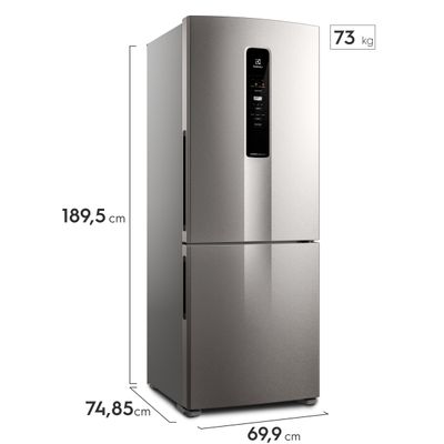 Geladeira Electrolux Frost Free Inverter 490L Efficient com AutoSense Inverse Inox Look (IB7S) 220V