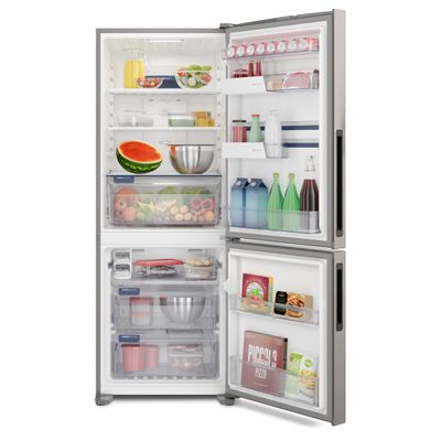 Geladeira Electrolux Frost Free Inverter 490L Efficient com AutoSense Inverse Inox Look (IB7S) 220V
