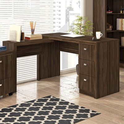 Mesa de Canto ME4101 para Escritório Nogal Tecno Mobili
