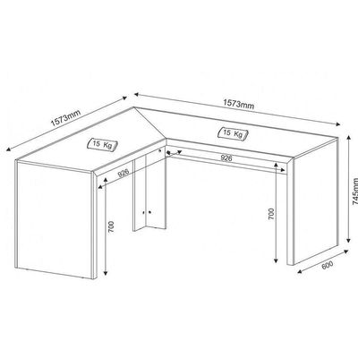 Mesa de Canto para Home Office Nogal Tecno Mobili