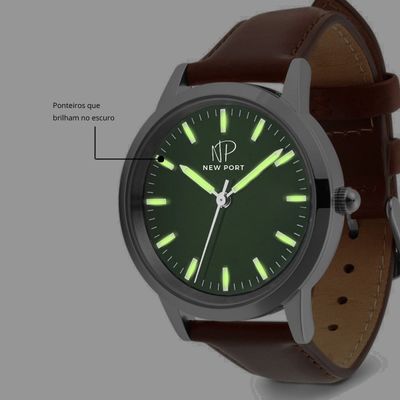 Relógio Feminino Couro Marrom Analógico Casual Elegante 40mm