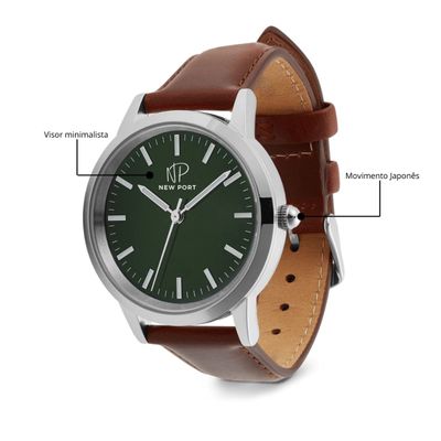 Relógio Feminino Couro Marrom Analógico Casual Elegante 40mm