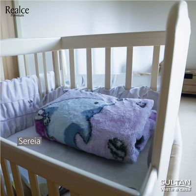 Cobertor Raschel para Berço 500g/m² 80x110cm Sereia Realce Premium Sultan