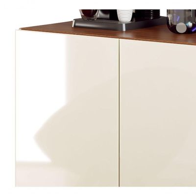 Buffet Aparador Café Prime 2 Portas Off White Com Freijó - Moveisaqui
