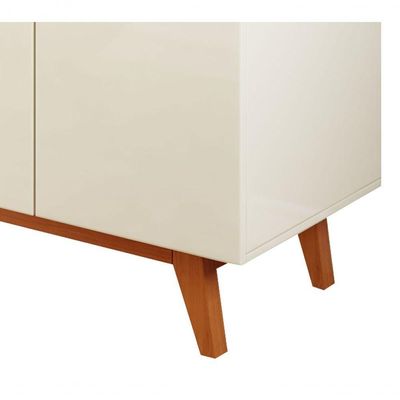 Buffet Aparador Café Prime 2 Portas Off White Com Freijó - Moveisaqui