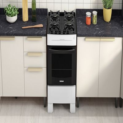 Fogão 4 Bocas à Gás Itatiaia Electra Glass Mesa de Vidro e Acendimento Automático Branco / Bivolt