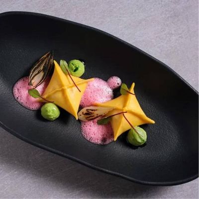 Conjunto de Travessas Ovais Grandes Porto Brasil Orgânico Matte 32x16cm 4 Peças Preto
