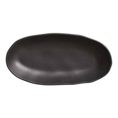 Conjunto de Travessas Ovais Grandes Porto Brasil Orgânico Matte 32x16cm 4 Peças Preto