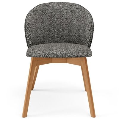 Kit 04 Cadeiras De Jantar E Estar Living Estofada Mia L02 Linho Mescla Chumbo - Lyam Decor