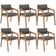 Kit 06 Cadeiras Para Sala De Jantar Estar Miving Giorgia L02 Linho Mescla Chumbo - Lyam Decor