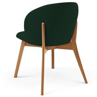 Cadeira de Jantar e Estar Living Estofada Mia L02 Suede Verde Musgo - Lyam Decor