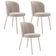 Kit 3 Cadeiras Sala de Jantar Estofada Gavi Arena L02 Bouclê Creme - Lyam Decor