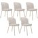 Kit 5 Cadeiras Sala de Jantar Estofada Gavi Arena L02 Linho Cru - Lyam Decor
