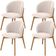 Kit 04 Cadeiras de Jantar e Estar Living Estofada Mia L02 Suede Bege - Lyam Decor
