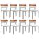 Kit 08 Cadeiras Decorativa Para Sala De Jantar Melina L02 Faixa Couríssimo Camel Facto Branco - Lyam Decor
