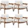 Kit 04 Poltronas Decorativa Fixa Para Sala Living Ikary L02 Canela Prime Bouclê Branco - Lyam Decor